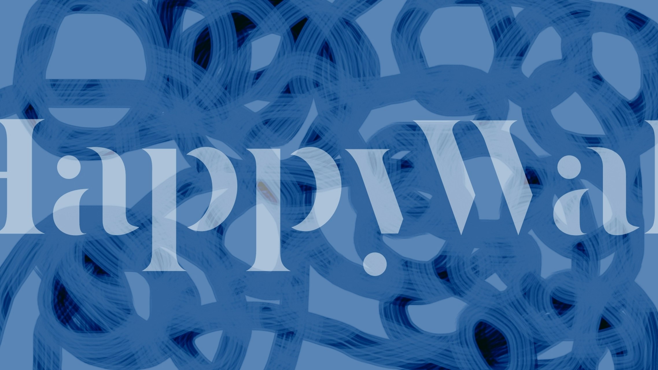 Indigo Brushwork wallpaper in a room