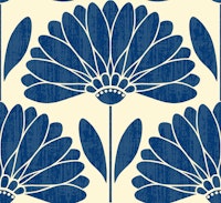 Block Print Daisy - Deep Navy Blue 2 Large papiers peint