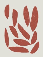 Rustic Red Foliage Art tapete