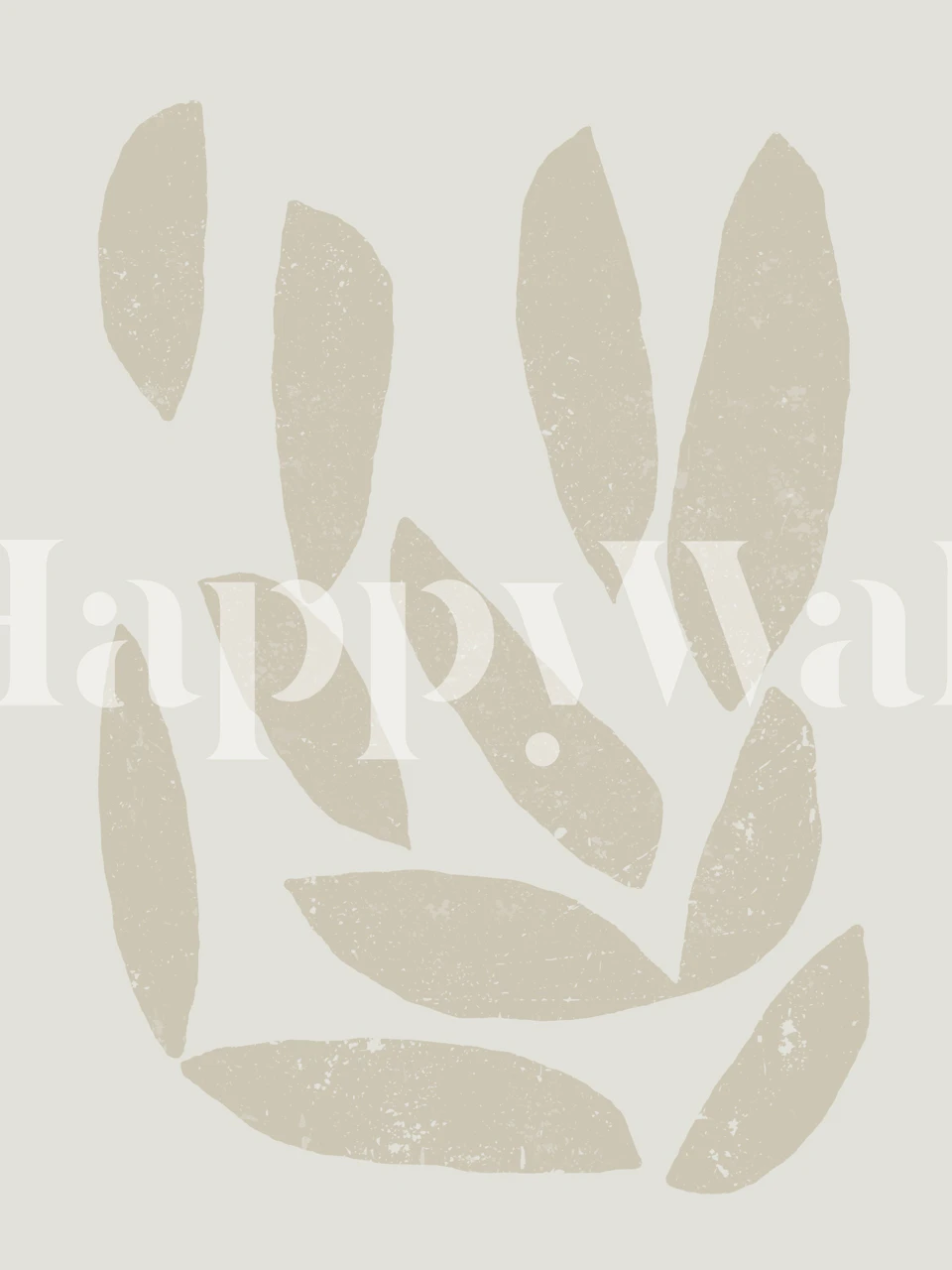 Beige abstract shapes wallpaper in a room