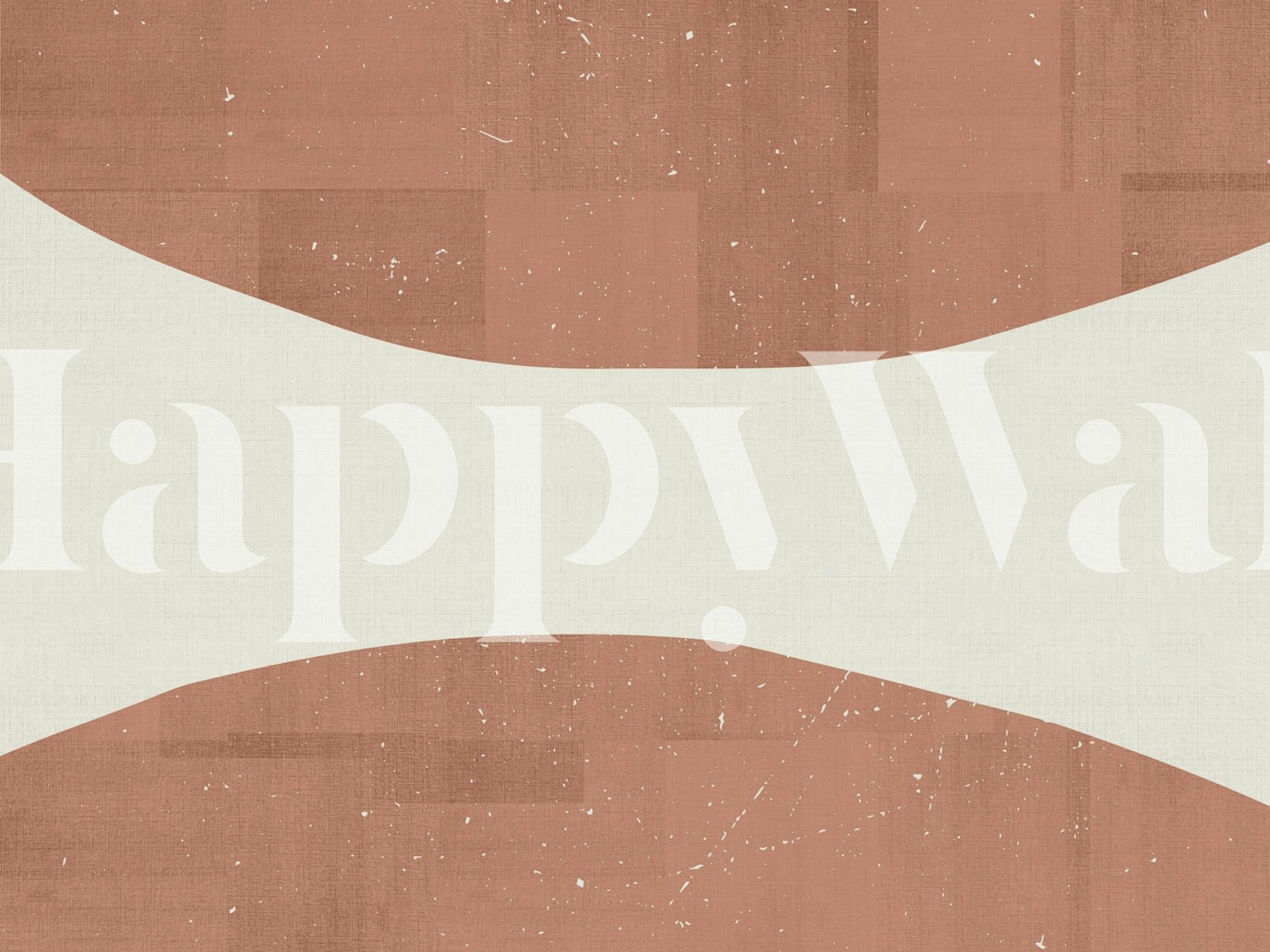 Curved white and sienna patterns with textured wallpaper