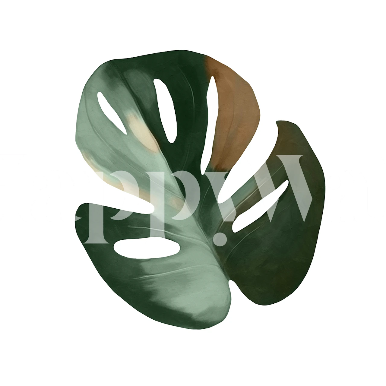 Monstera Green Haven papel de parede em um quarto