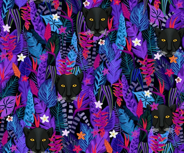 Black Panther in the Vibrant Jungle