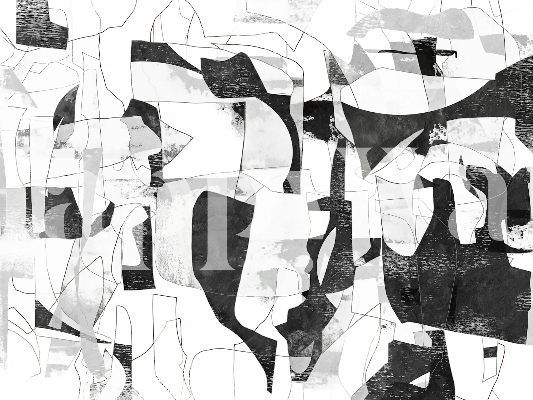 Elegant Grayscale Abstract tapetdesign