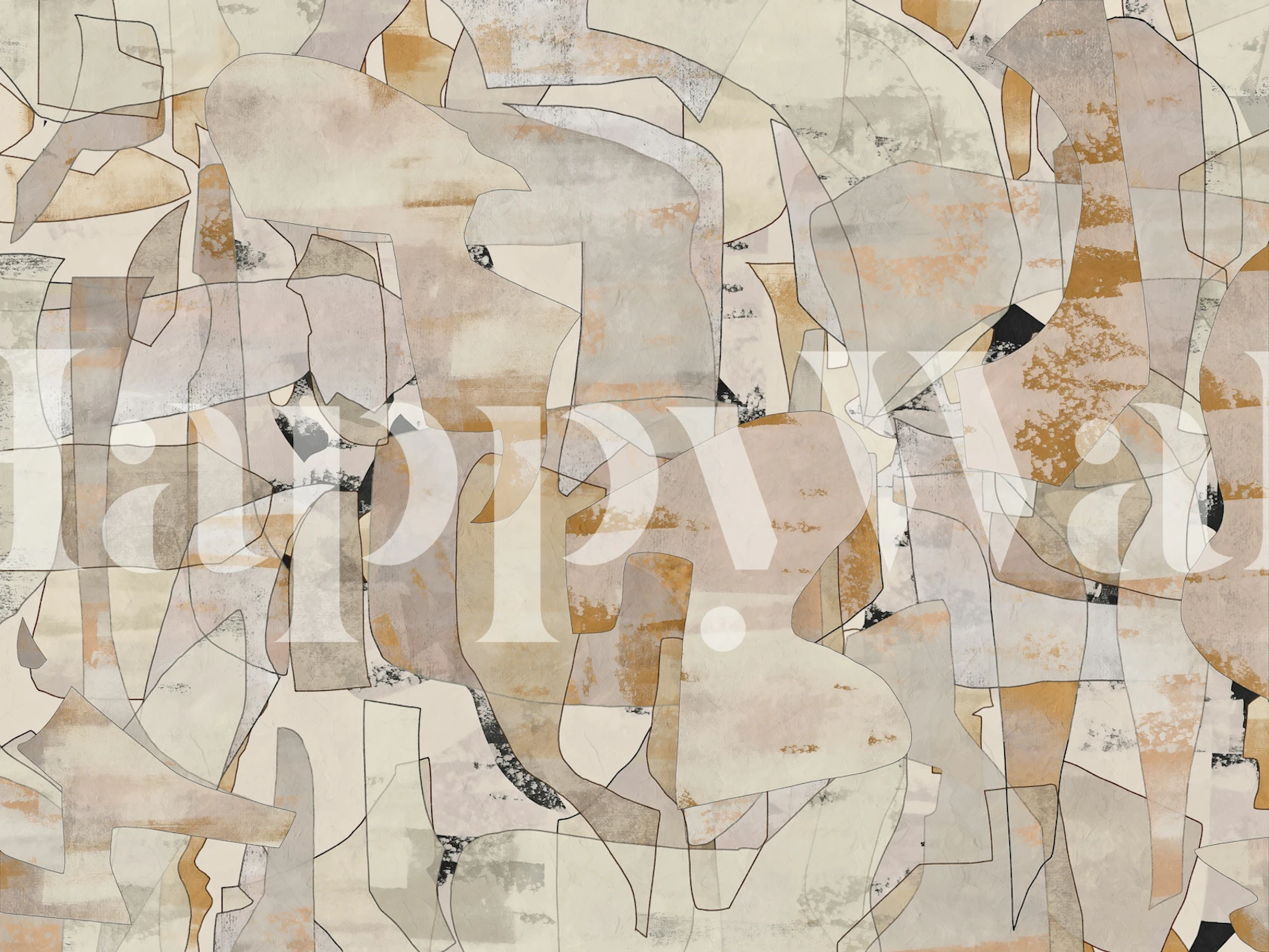 Design de papel de parede Retro Fragment Chic em um quarto