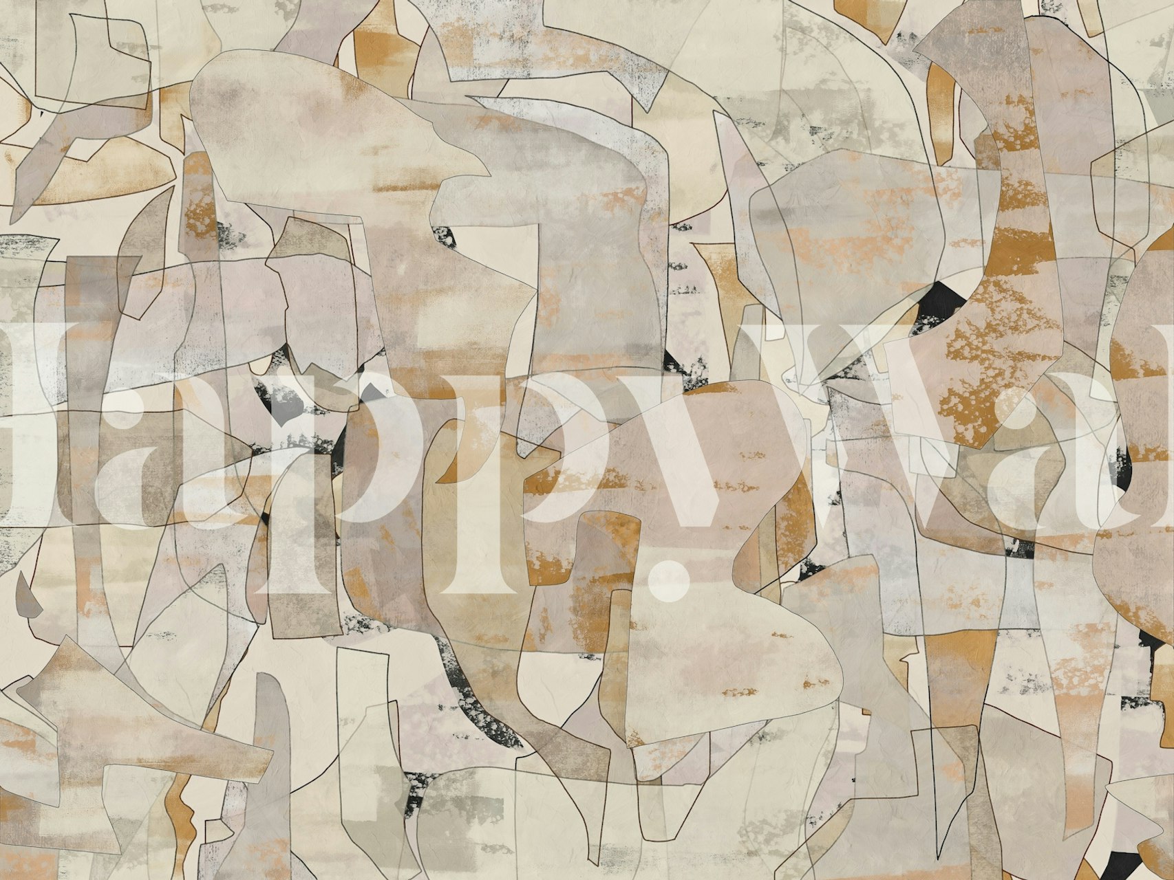 Diseño de papel pintado Retro Fragment Chic en una habitación