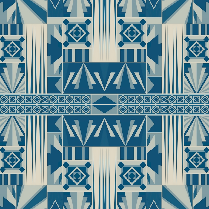 Art Deco Teal Beige Wallpaper | Happywall