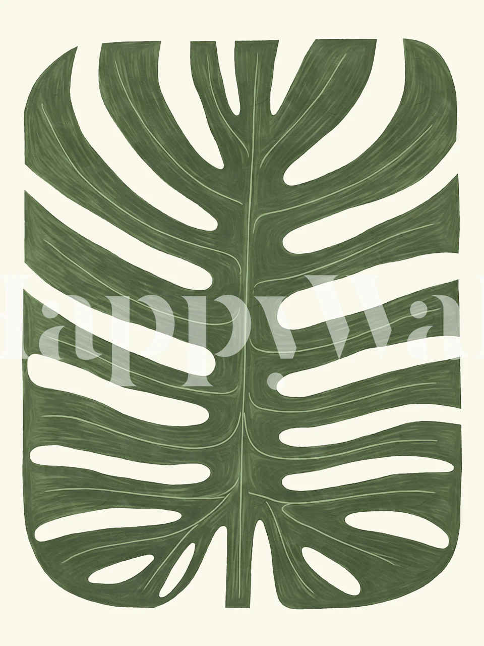 Monstera Leaf Enchantment papel pintado en una habitación