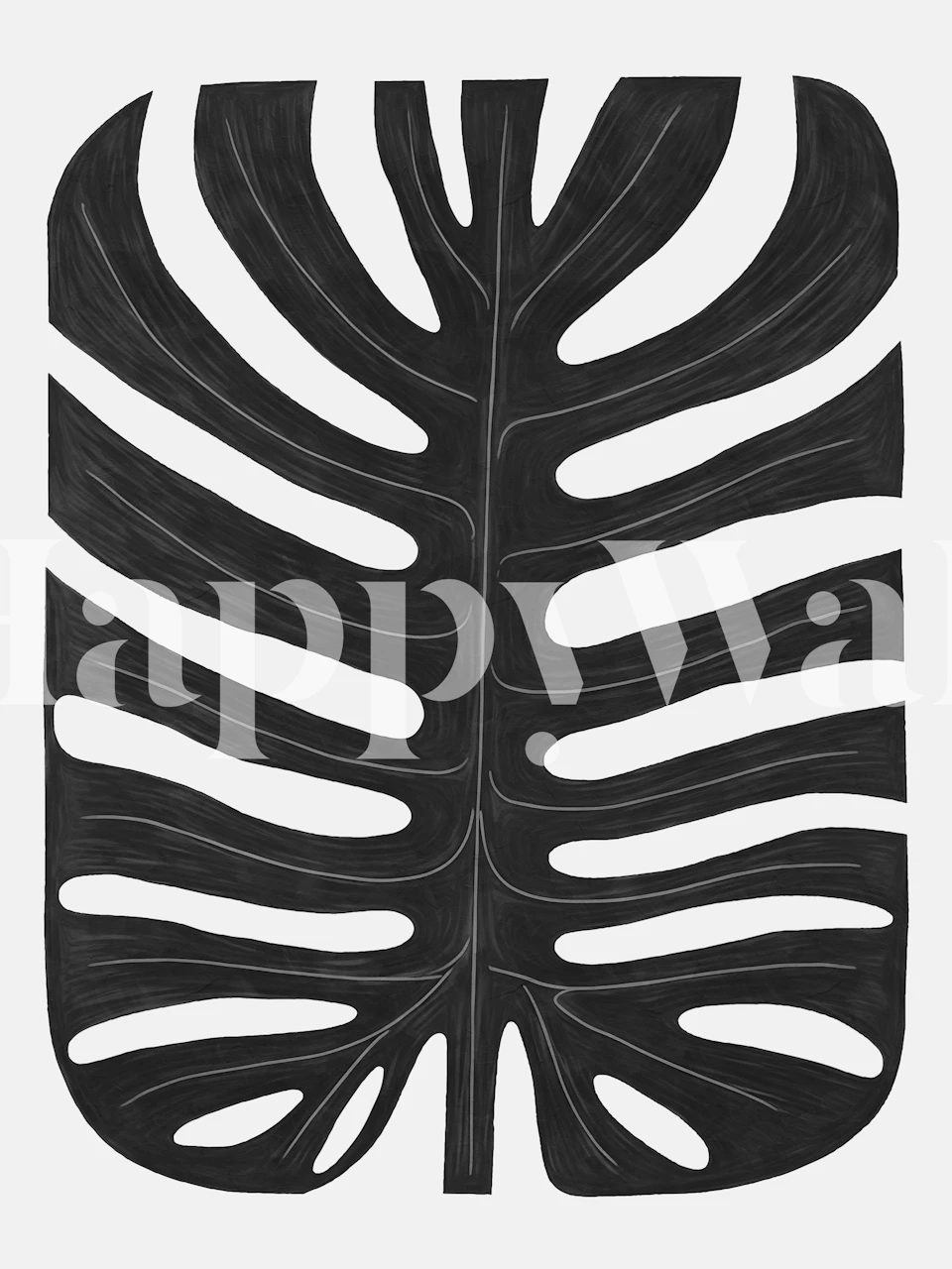 Papier peint Swirling Monstera Leaf dans une pièce