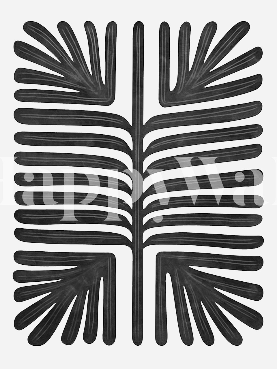 Black and white botanical outline wallpaper design