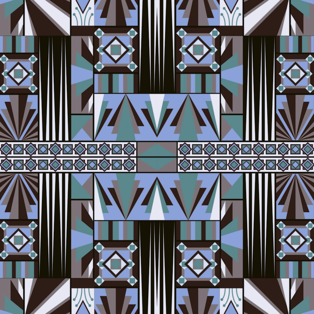 Buy Art Deco Grey Blue Teal Wallpaper Online Happywall