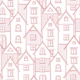 Urban Home Rooftops Sketch Red