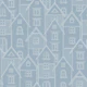 Houses Facade Doodles Silver Grey