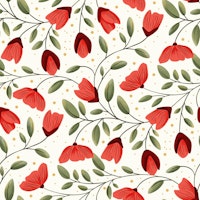 Red Poppy Symphony, seamless pattern tapet