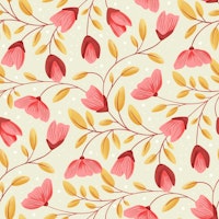 Springtime Floral Tapestry with pink Poppies tapet