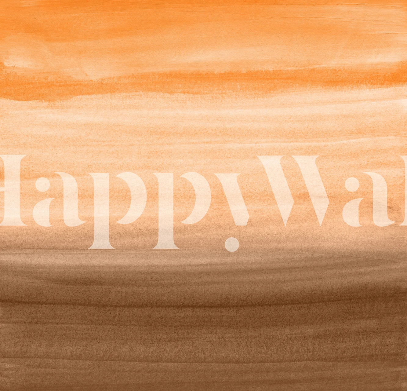 Orange brown watercolor wallpaper in a room