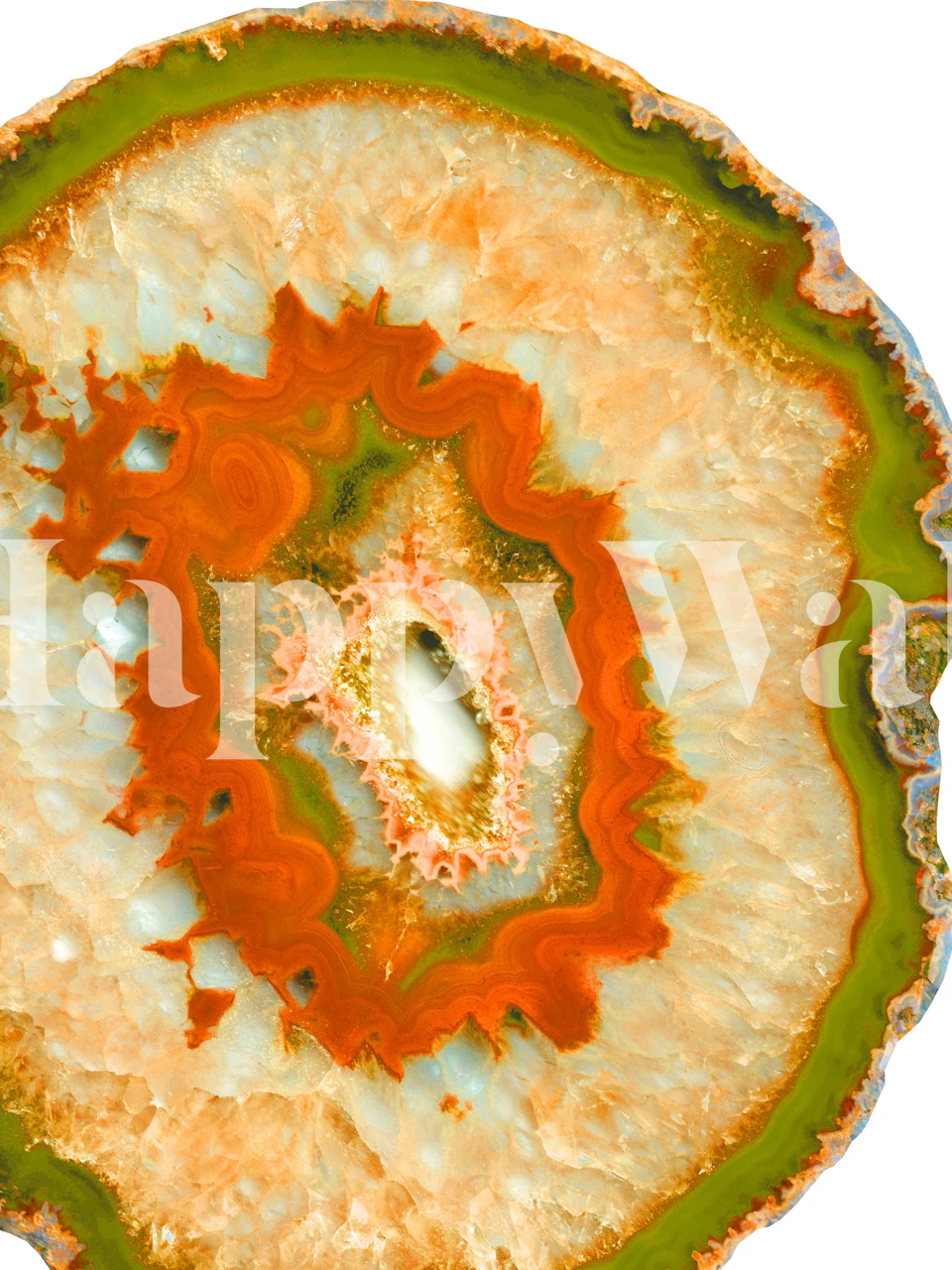 Orange Green Agate 1 design de papel de parede