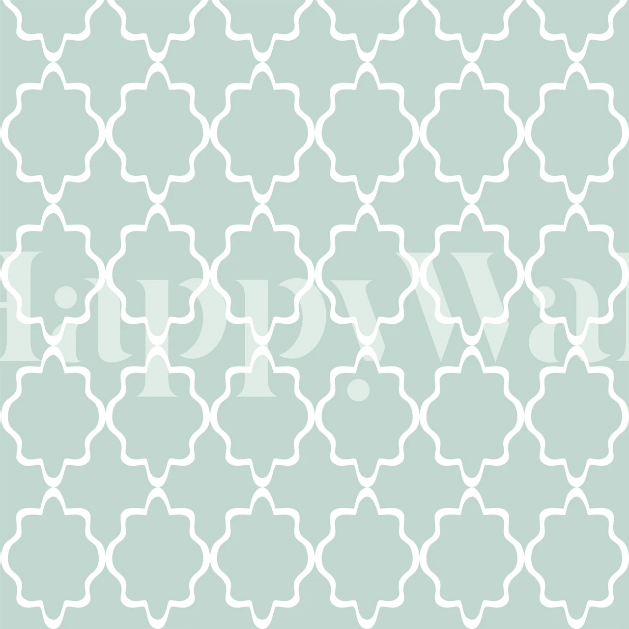 Mint Elegance Damask Decor wallpaper in a room