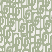 Sage Green Mid Century Modern Loop Pattern wallpaper