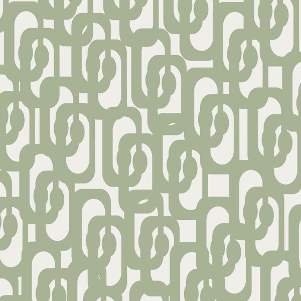 Sage Green Mid Century Modern Loop Pattern