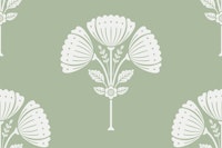 Block Print Bouquet - Sage Green 2 Airy behang