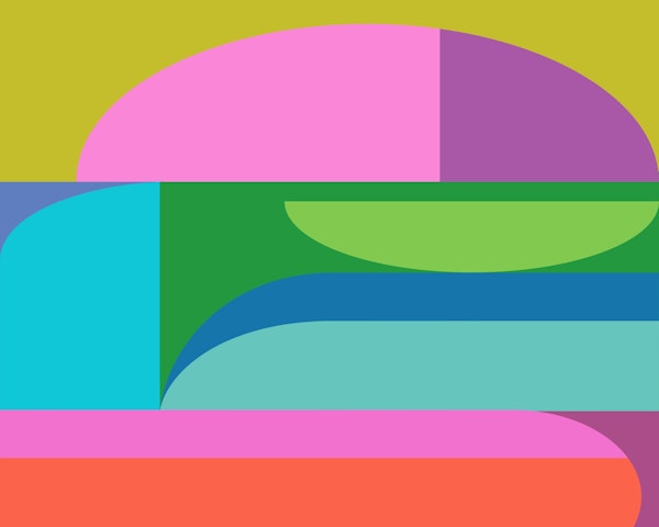 Vibrant Geometric Shapes in Pink and Green