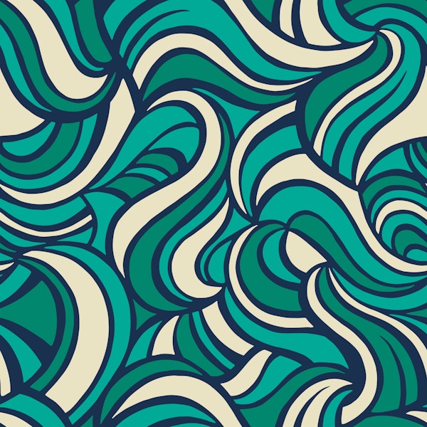 Crescent Waves NavyTeal