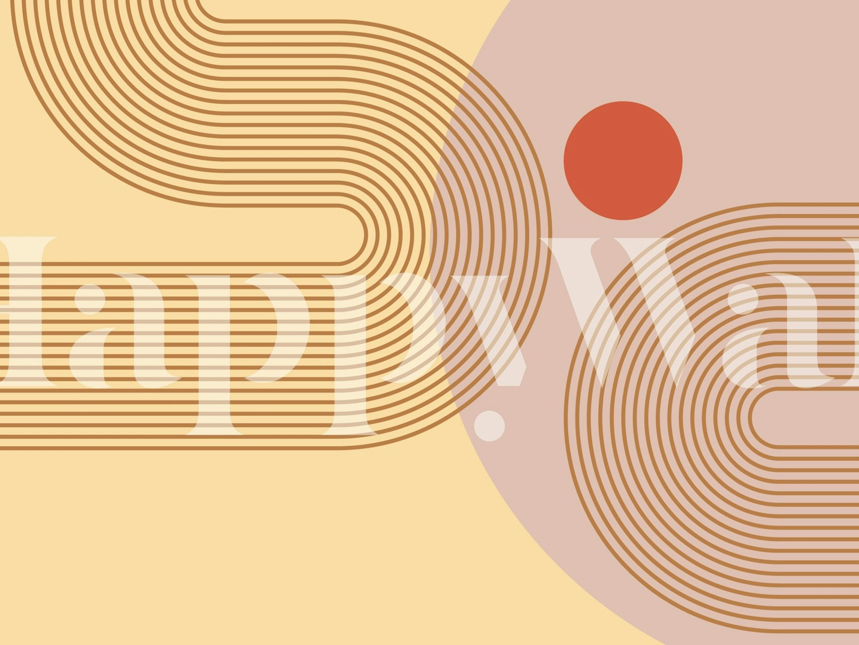 Abstract Curves and Dot wallpaper in a room