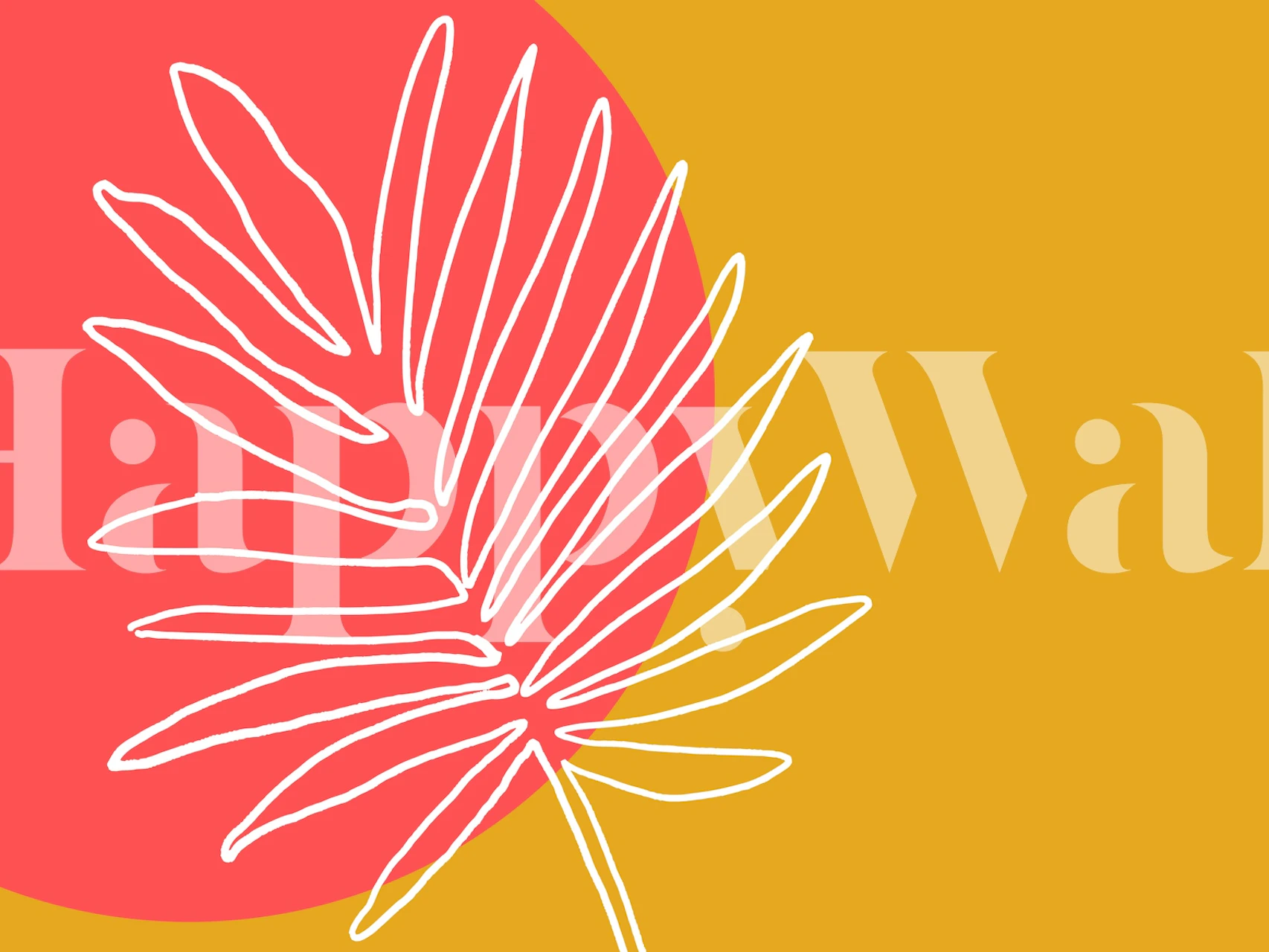 Papel de parede Modern Flora Art em um quarto elegante