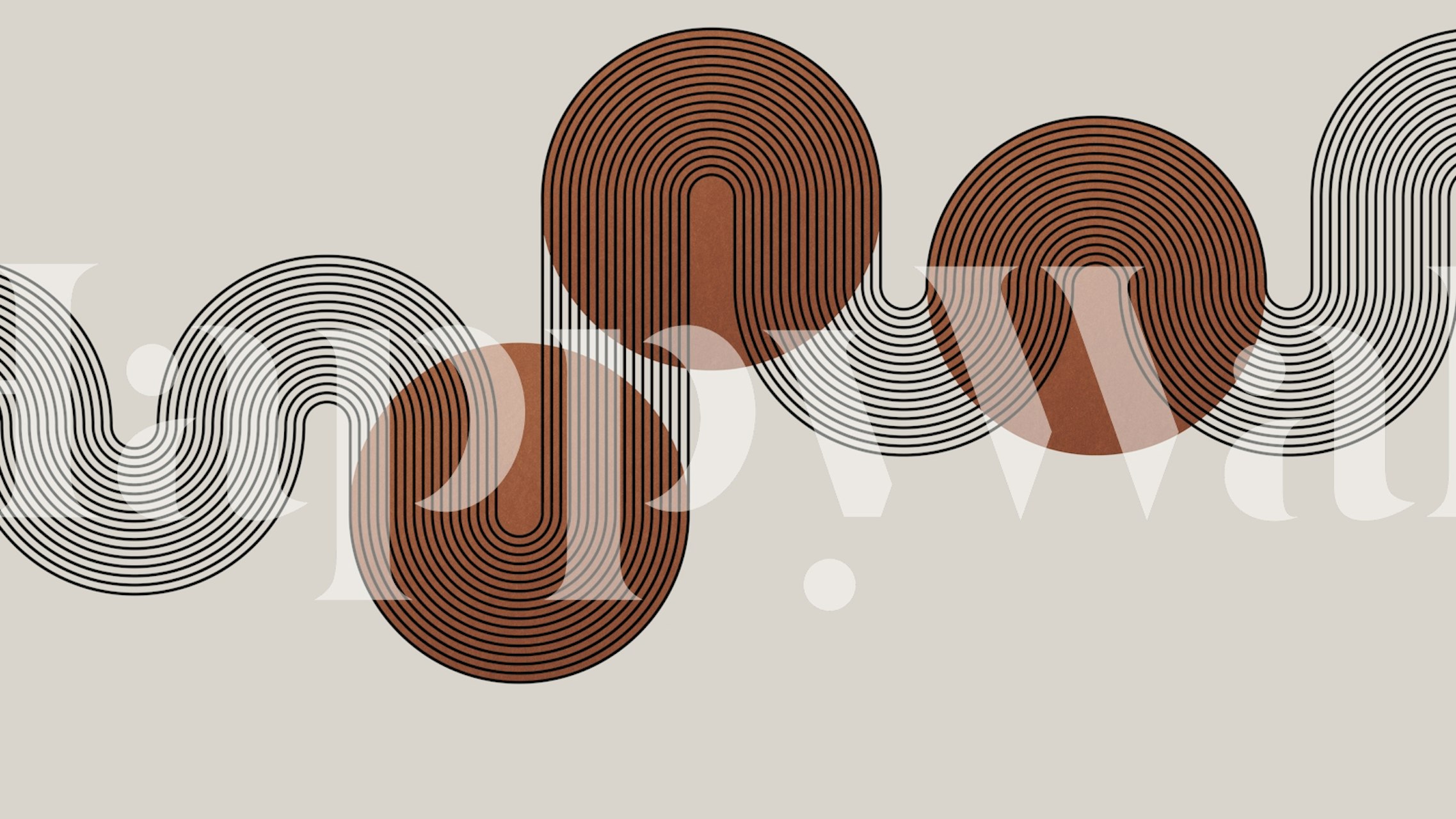 Papier peint Retro Wavy Elegance dans une pièce