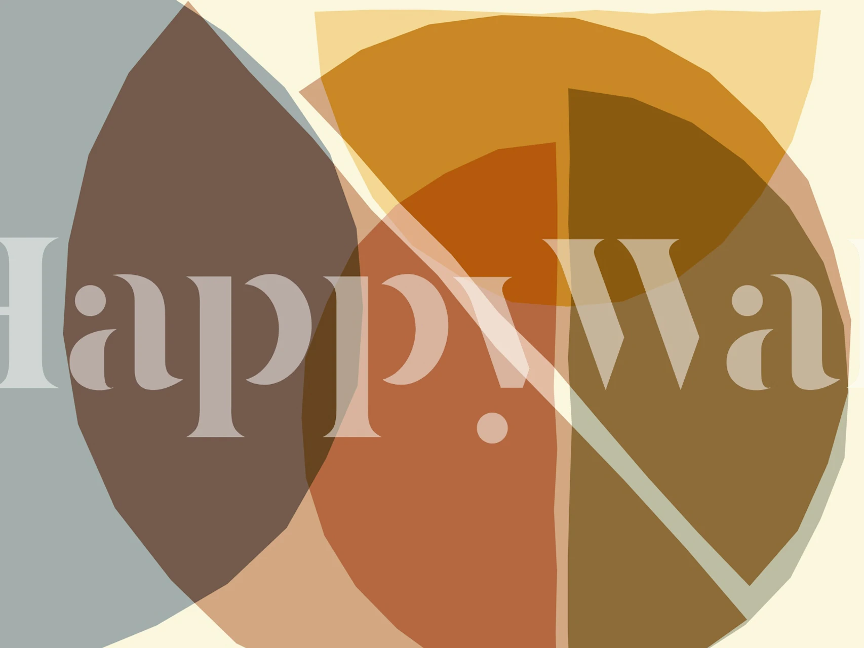 Geometric shapes in warm browns and blues, contemporary style wallpaper