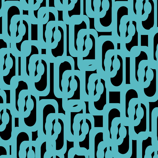 Mid-Century Modern Loops Turquoise Black