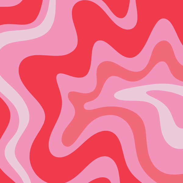Retro Liquid Swirl Cherry Red Pink Abstract