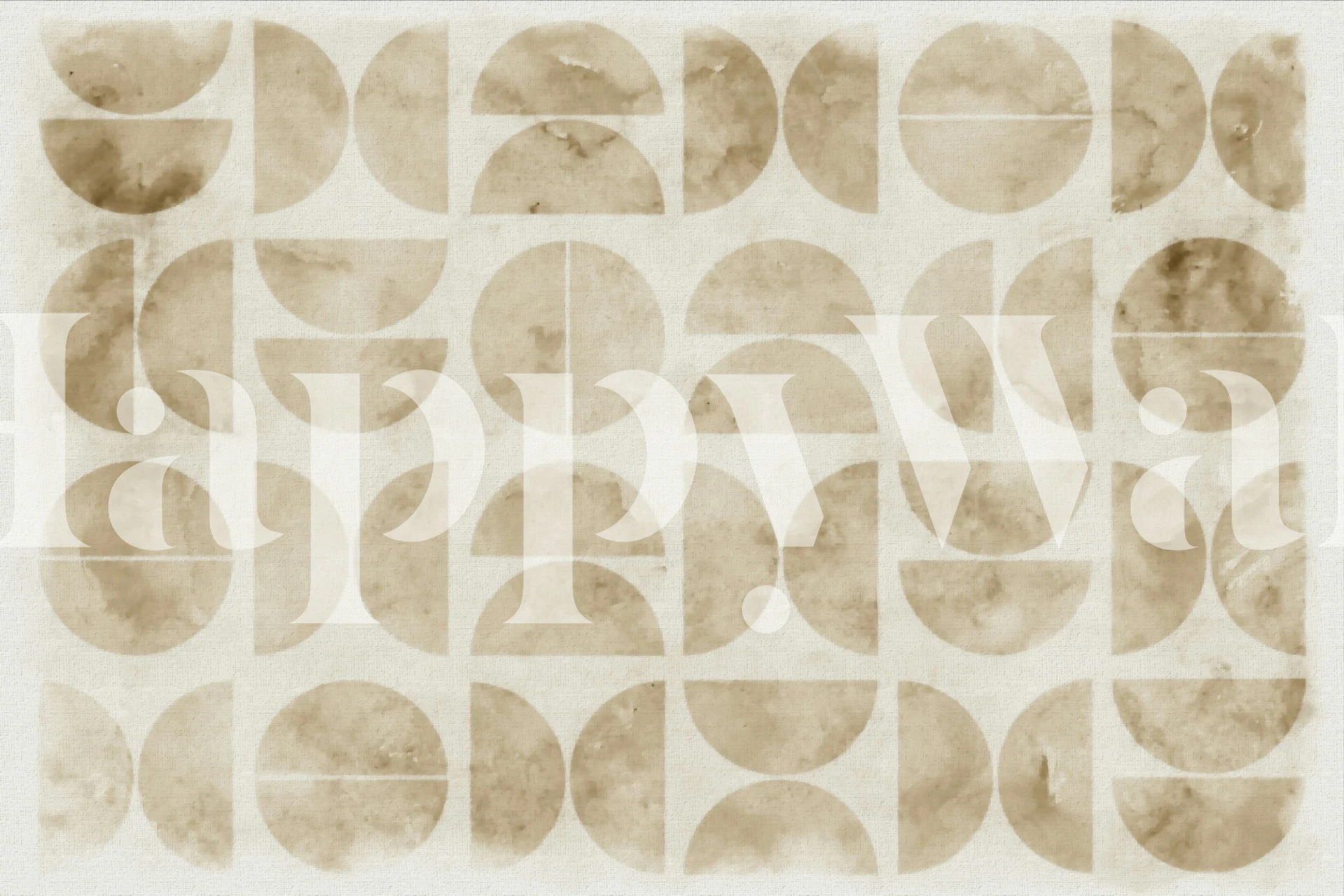 Vintage Geometric Shapes tapet vist i et rom