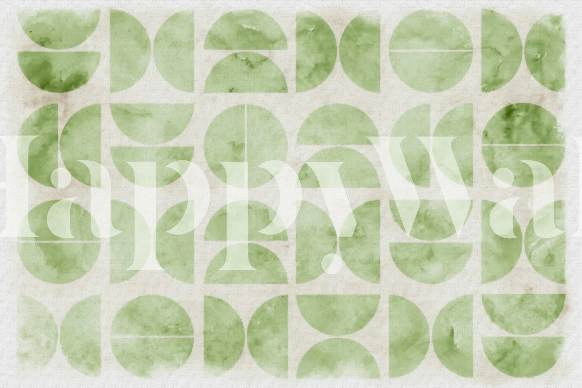 Retro Sage Geometry wallpaper in a room