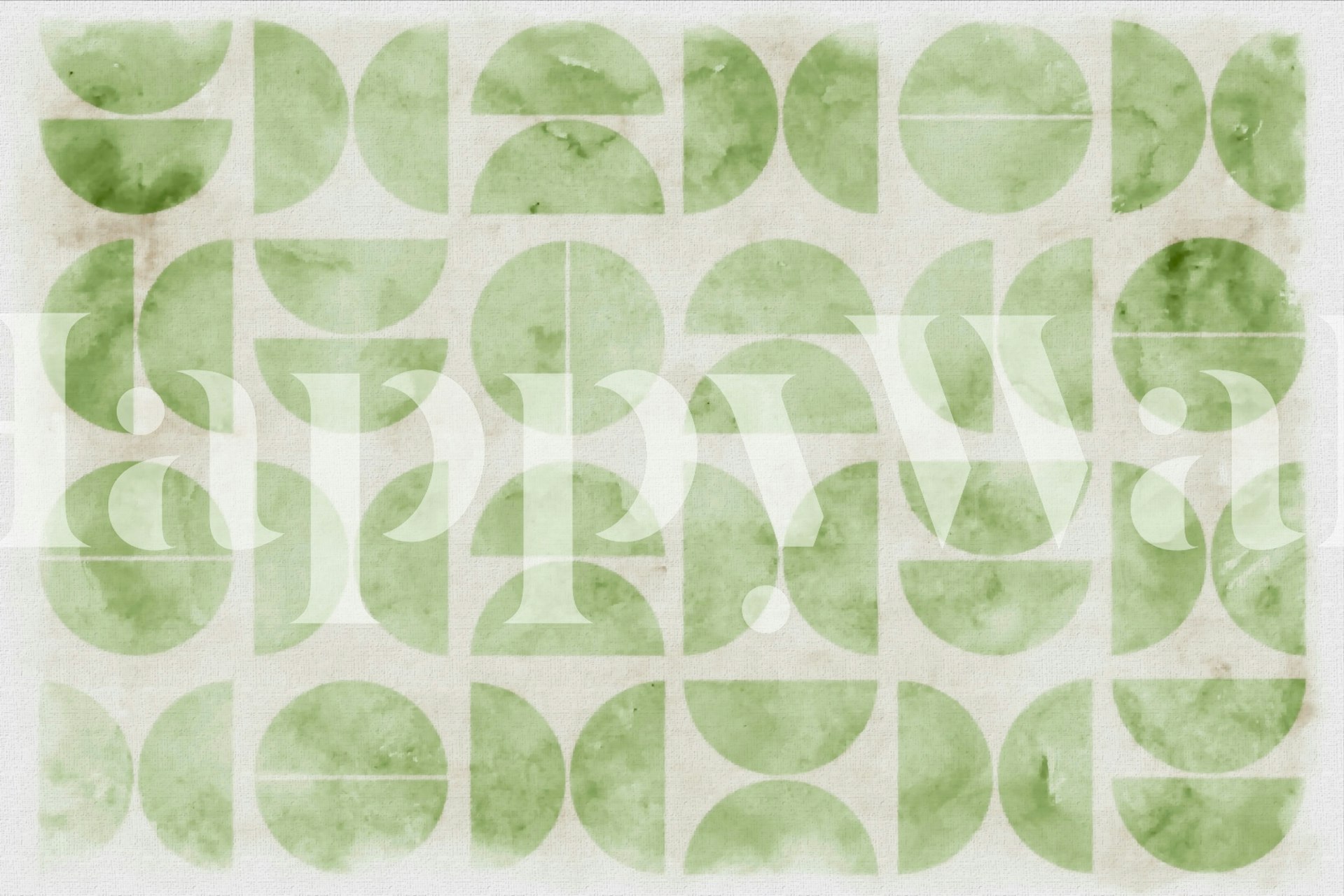 Papel de parede Retro Sage Geometry em um quarto