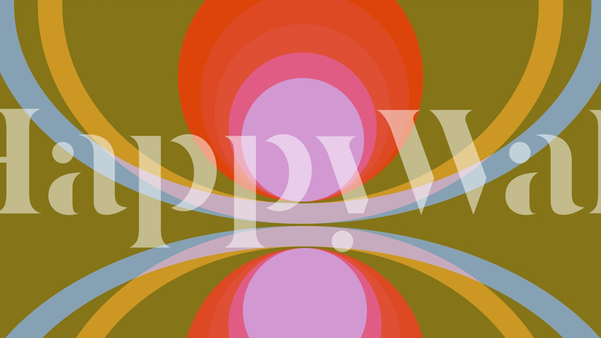 Retro Orb Cascade tapet i et rom