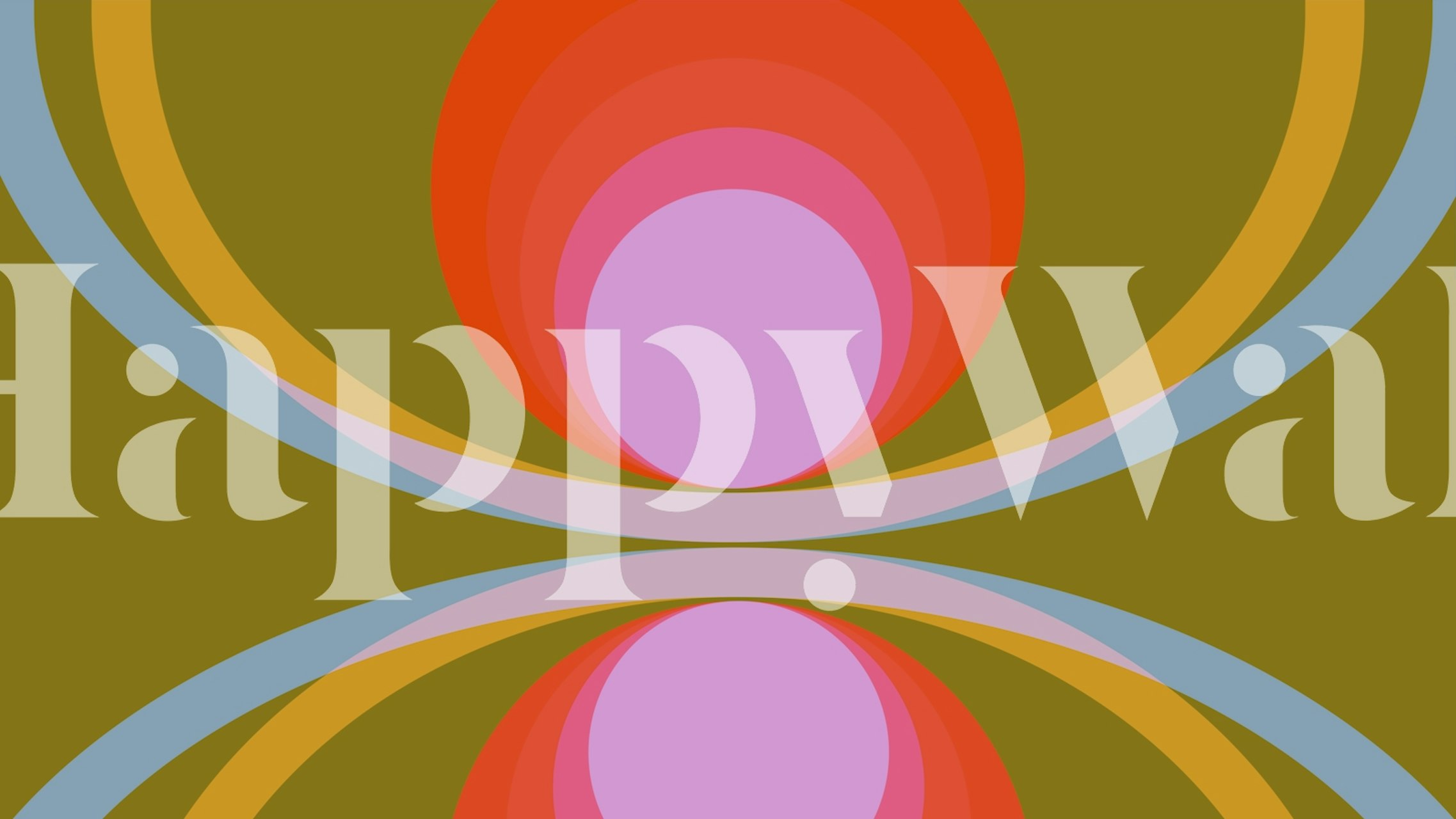 Retro Orb Cascade Tapete in einem Raum