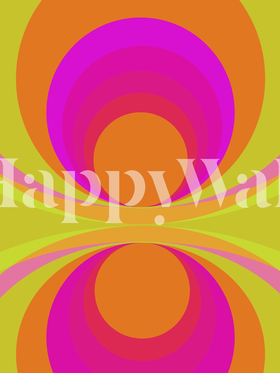 Psychedelic Swirl Glow ταπετσαρία σε ένα δωμάτιο