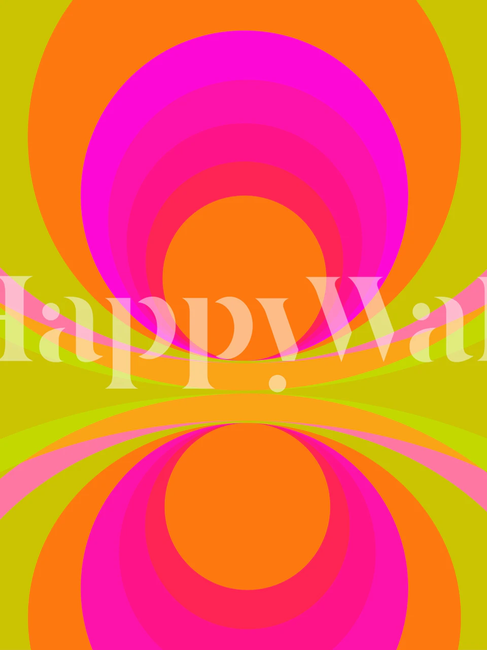 Psychedelic Swirl Glow papel pintado en una habitación