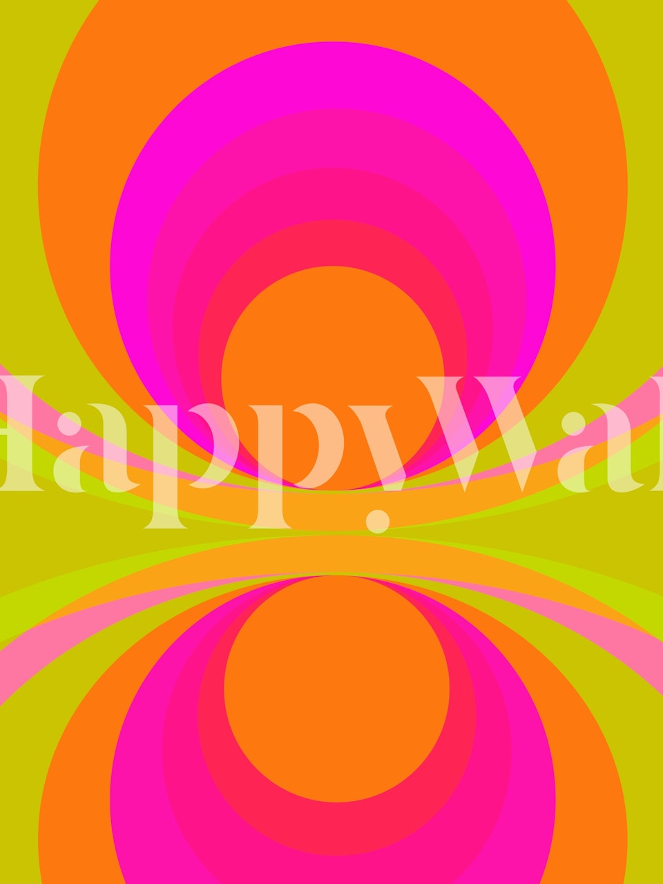 Psychedelic Swirl Glow wallpaper in a room