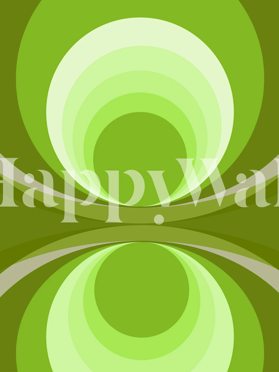 Retro Green Orbs tapet vist i et rom