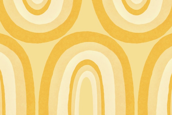 Warm Yellow Boho Rainbow Art