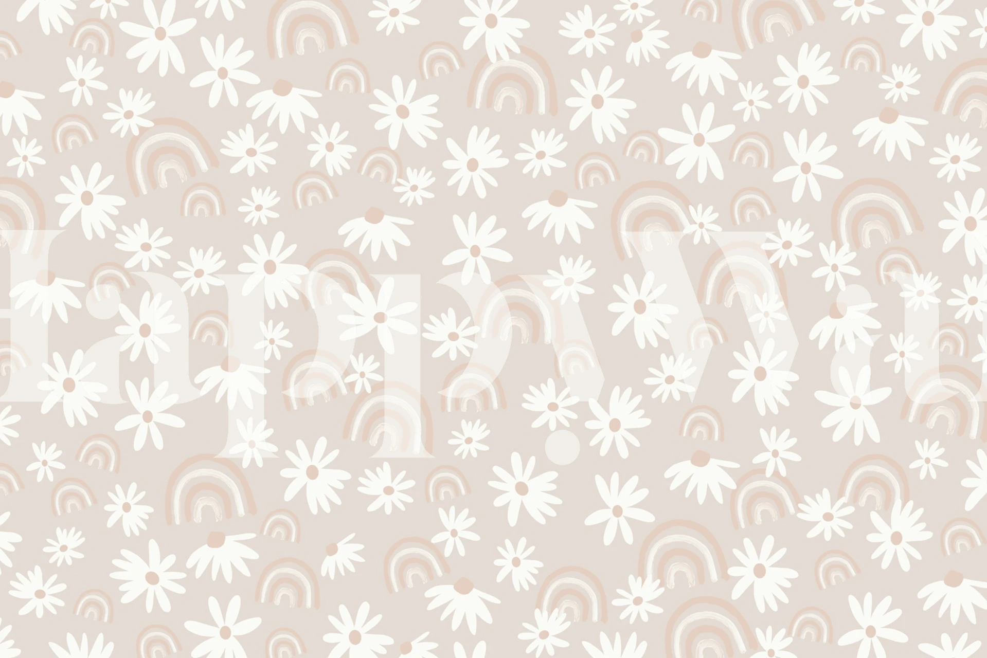 Papel pintado Rainbow Daisy Dream 3 en una habitación