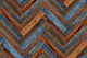 Chevron Wood Denim Rust