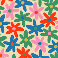 Colorful Daisy Time Cheerful Floral Pattern tapet