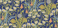 Victorian Meadow 1 on Starry Night Blue wallpaper