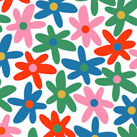 Daisy Time Colorful Cheerful Floral Pattern tapet