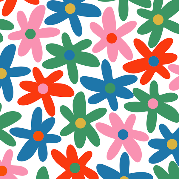 Daisy Time Colorful Cheerful Floral Pattern
