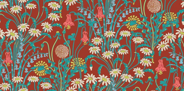 Victorian Meadow 5 on Sunset Terracotta